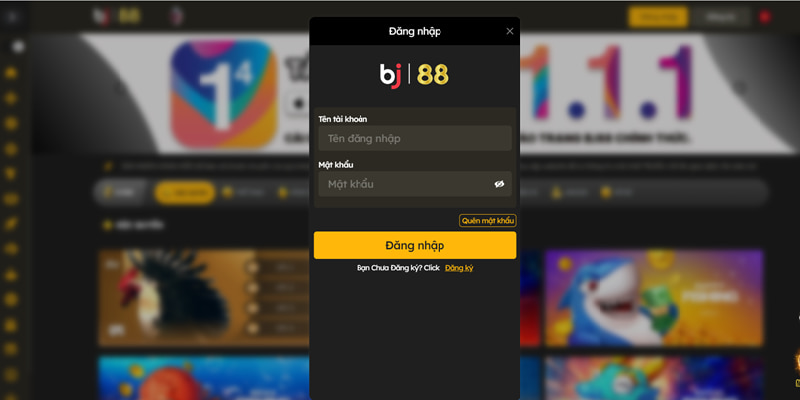 Quy trình đăng nhập BJ88 trên website